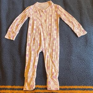 Willow + co white and lavender Checkered Kids Footie